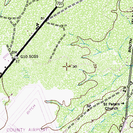 Topographic Map of Airport Industrial Park, SC