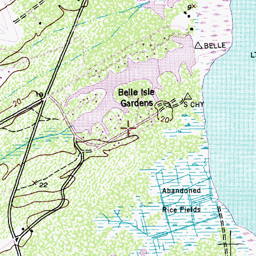 Topographic Map of Belle Isle Estates, SC