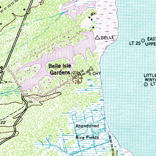 Topographic Map of Belle Isle Plantation (historical), SC