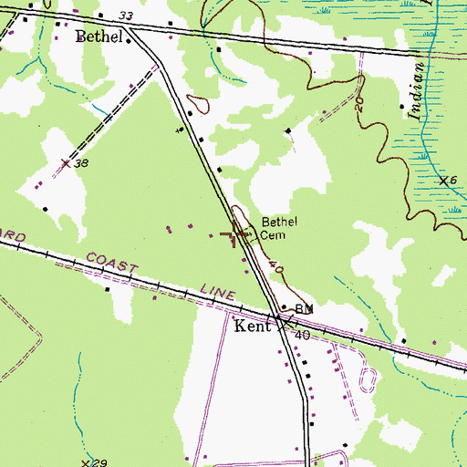 Topographic Map of Bethel Church (historical), SC