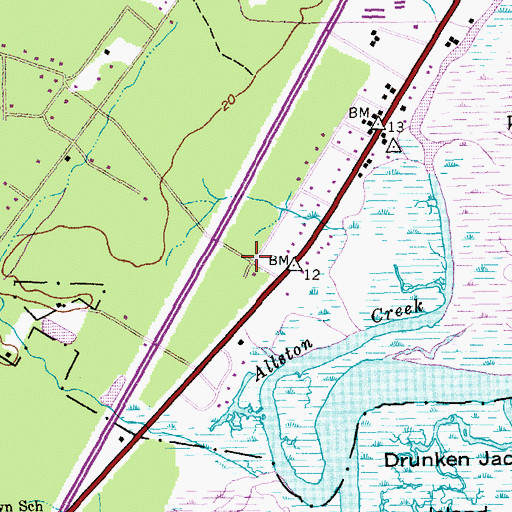 Topographic Map of Blue Heron, SC
