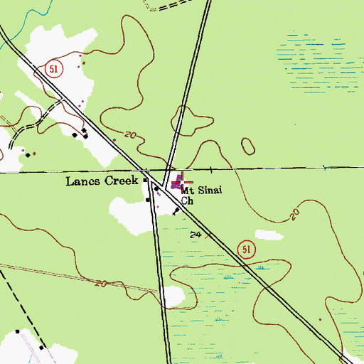 Topographic Map of Brown's Ferry Elementary School, SC