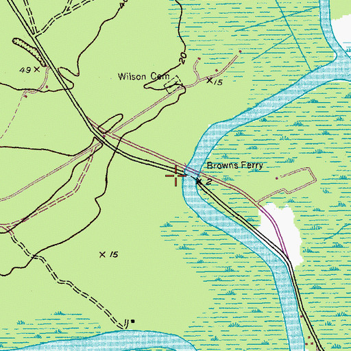 Topographic Map of Browns Ferry Park, SC