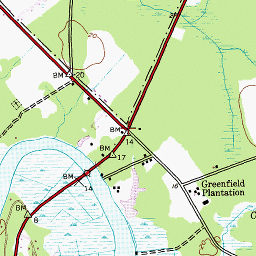 Topographic Map of Campfield, SC