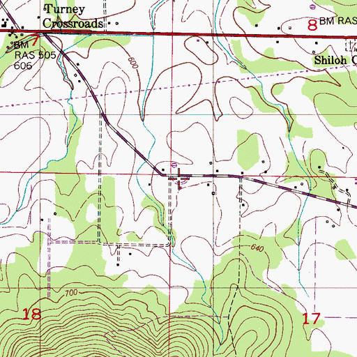 Topographic Map of Mount Hope Church, AL