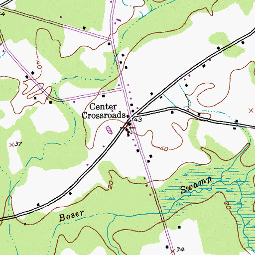Topographic Map of Center Church, SC