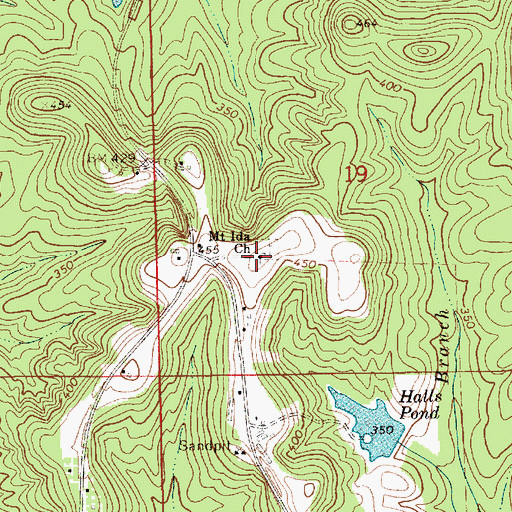 Topographic Map of Mount Ida Church, AL