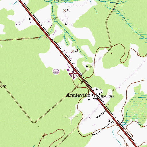 Topographic Map of Choppee High School, SC