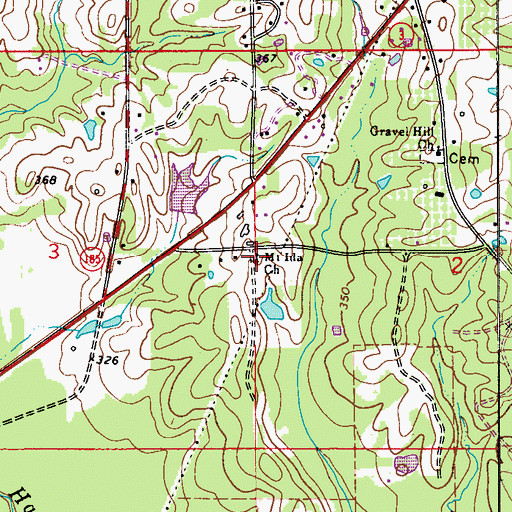 Topographic Map of Mount Ida Church, AL