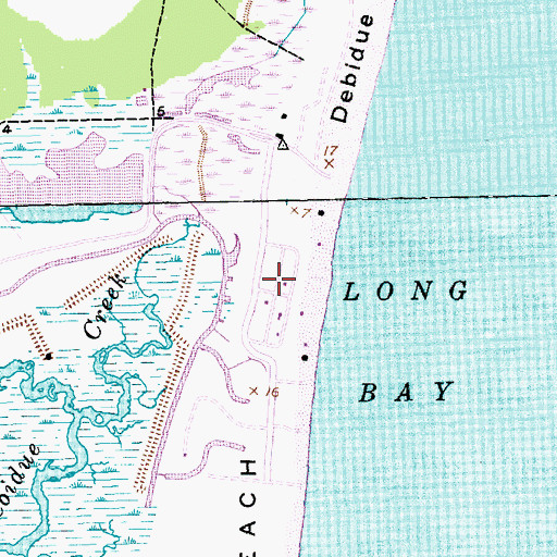 Topographic Map of De Bordieu, SC