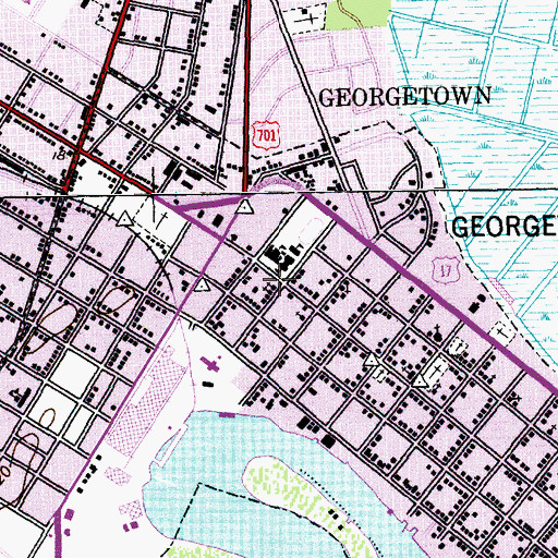 Topographic Map of First Baptist Church, SC