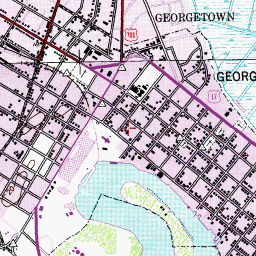 Topographic Map of Georgetown City Hall, SC