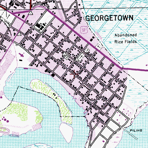 Topographic Map of Georgetown County Courthouse, SC