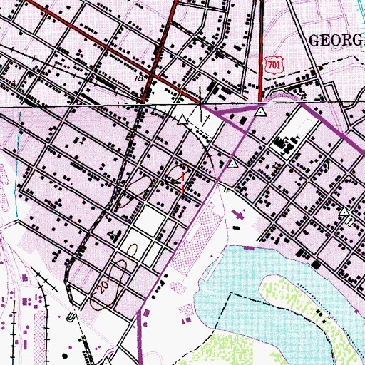 Topographic Map of Georgetown Freewill Baptist Church, SC