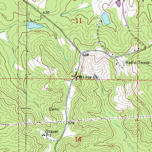 Topographic Map of Mount Joy Church, AL