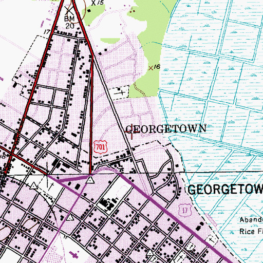 Topographic Map of Georgetown Presbyterian Church, SC