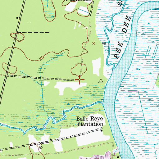 Topographic Map of Glenmore Plantation, SC