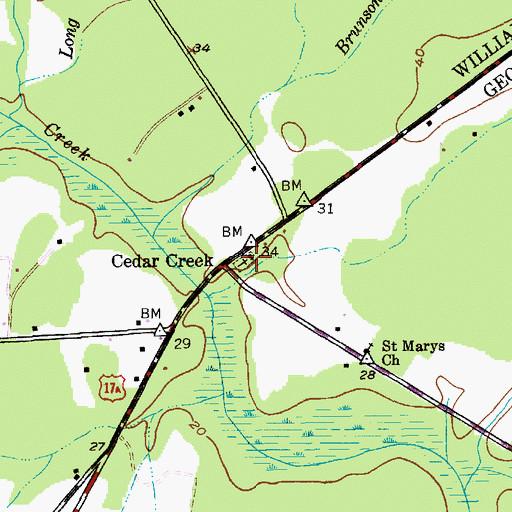 Topographic Map of Gridiron Chapel, SC