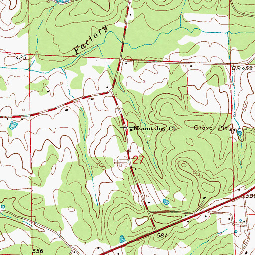 Topographic Map of Mount Joy Church, AL