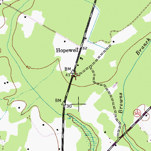 Topographic Map of Hopewell Church, SC