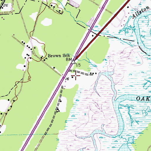 Topographic Map of Huntington Marsh, SC