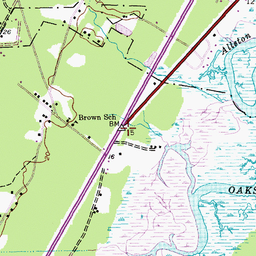 Topographic Map of Inlet Crossing Shopping Center, SC