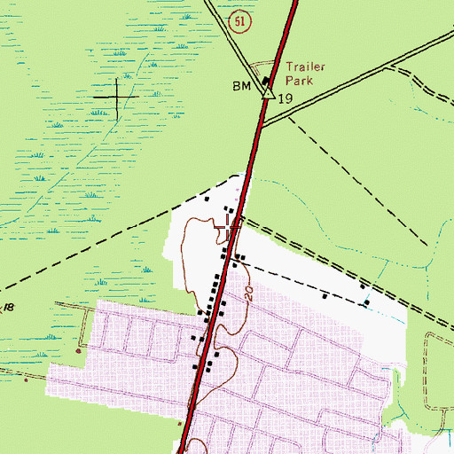 Topographic Map of Kensington Park, SC