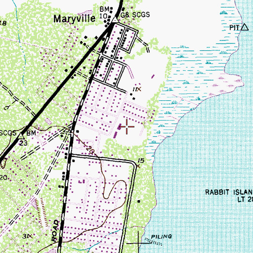 Topographic Map of Maryville Elementary School, SC