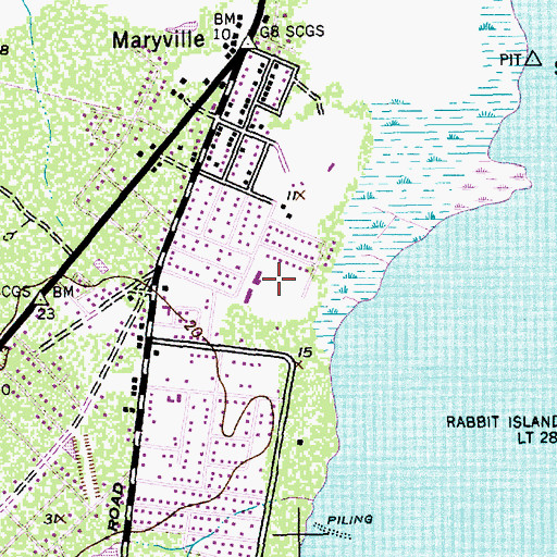 Topographic Map of Maryville Park, SC