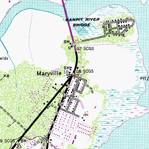 Topographic Map of Maryville Plantaion (historical), SC