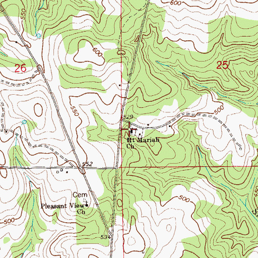 Topographic Map of Mount Mariah Church, AL
