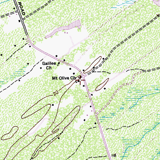 Topographic Map of Mount Olive School (historical), SC