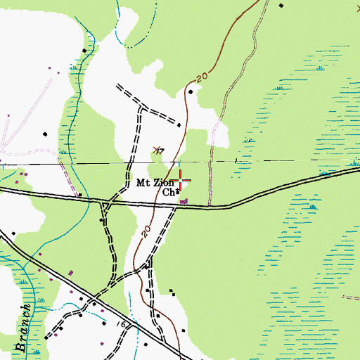 Topographic Map of Mount Zion Cemetery, SC