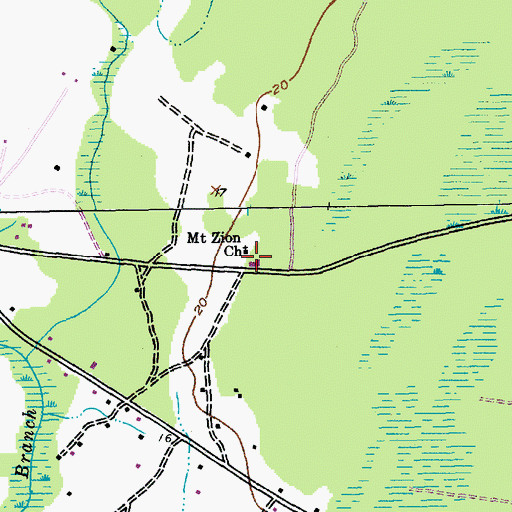 Topographic Map of Mount Zion School (historical), SC