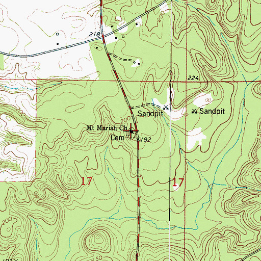 Topographic Map of Mount Moriah Baptist Church, AL
