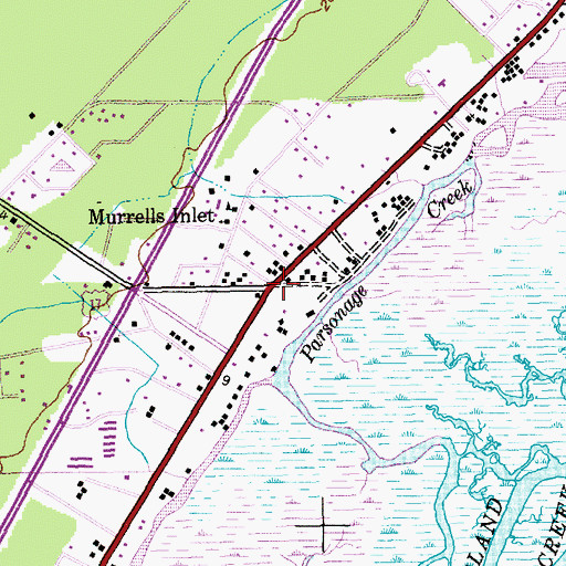 Topographic Map of Murrells Inlet Historic District, SC
