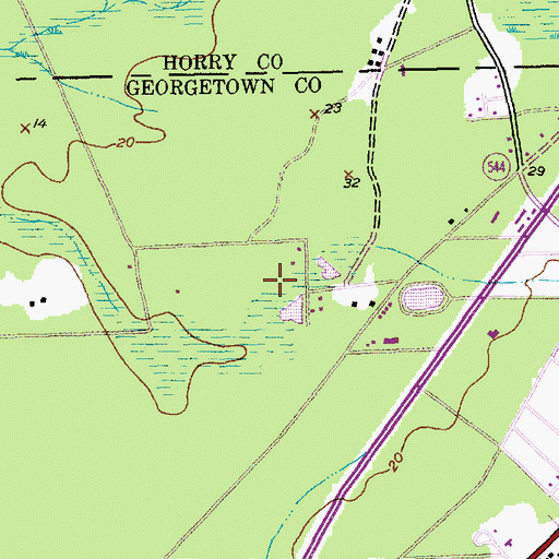 Topographic Map of Murrells Inlet Park, SC