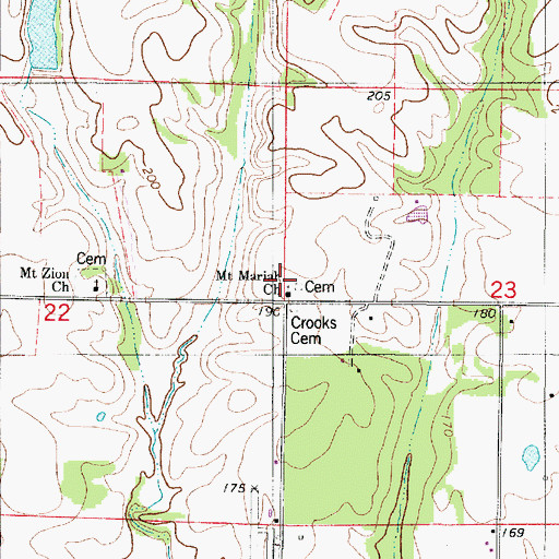 Topographic Map of Mount Mariah Church, AL