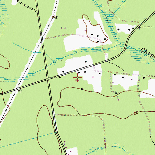 Topographic Map of Plantersville Elementary School, SC
