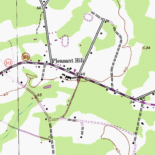 Topographic Map of Pleasant Hill Church, SC