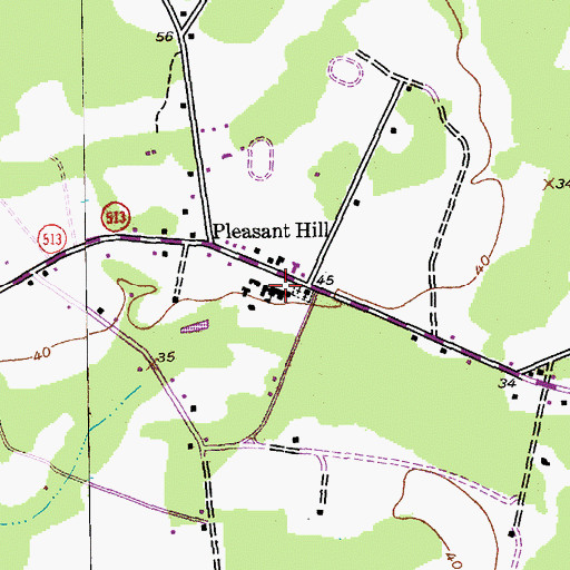 Topographic Map of Pleasant Hill Middle School, SC
