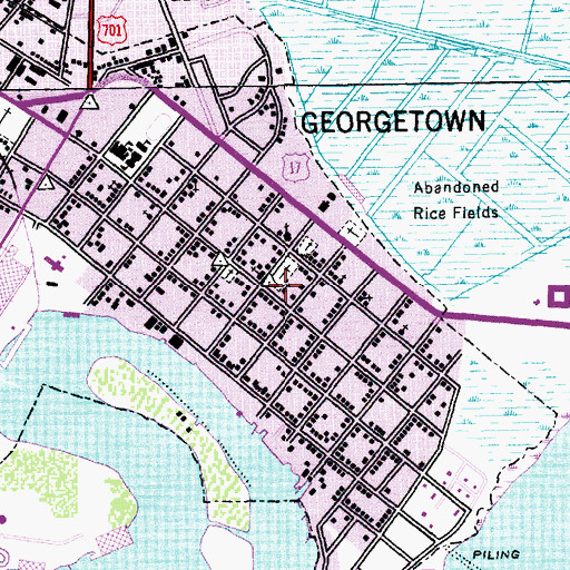 Topographic Map of Prince George Winyah Episcopal Church, SC