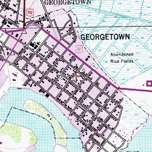 Topographic Map of Prince George Winyah Cemetery, SC