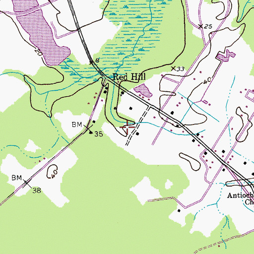 Topographic Map of Red Hill Church, SC