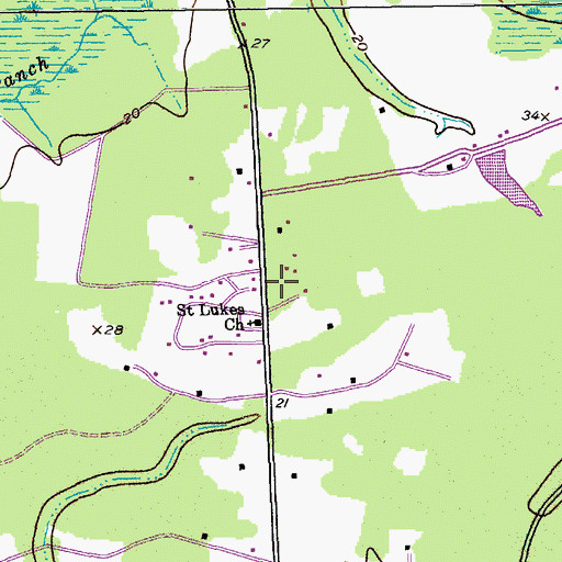 Topographic Map of Saint Lukes Park, SC