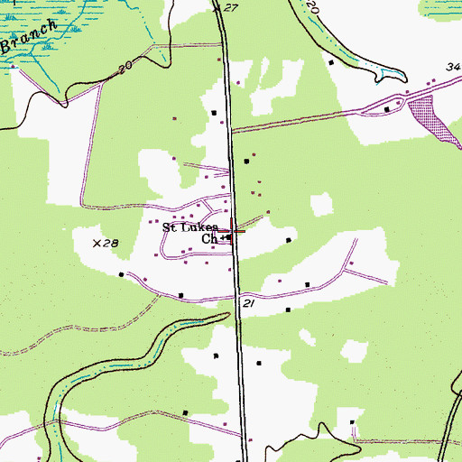 Topographic Map of Saint Lukes School (historical), SC