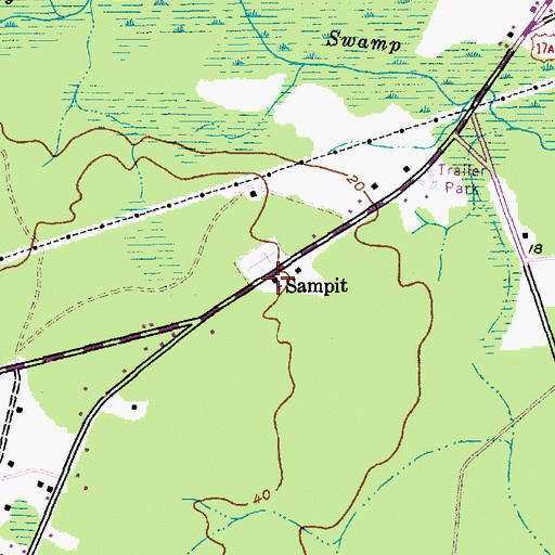 Topographic Map of Sampit Church, SC