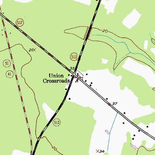 Topographic Map of Union Church, SC