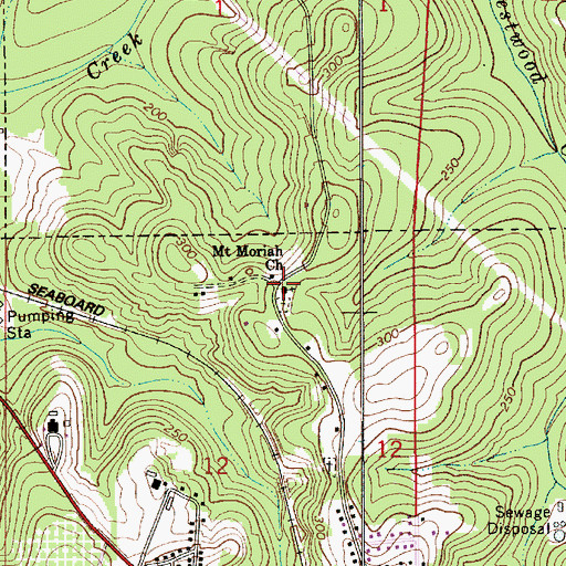 Topographic Map of Mount Moriah Church, AL