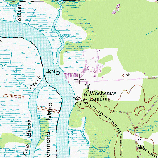 Topographic Map of Waccawache Marina, SC